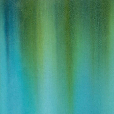 This bandana displays a dreamy ice-dye pattern with aqueous tones of green and blue, reminiscent of a gentle underwater current.