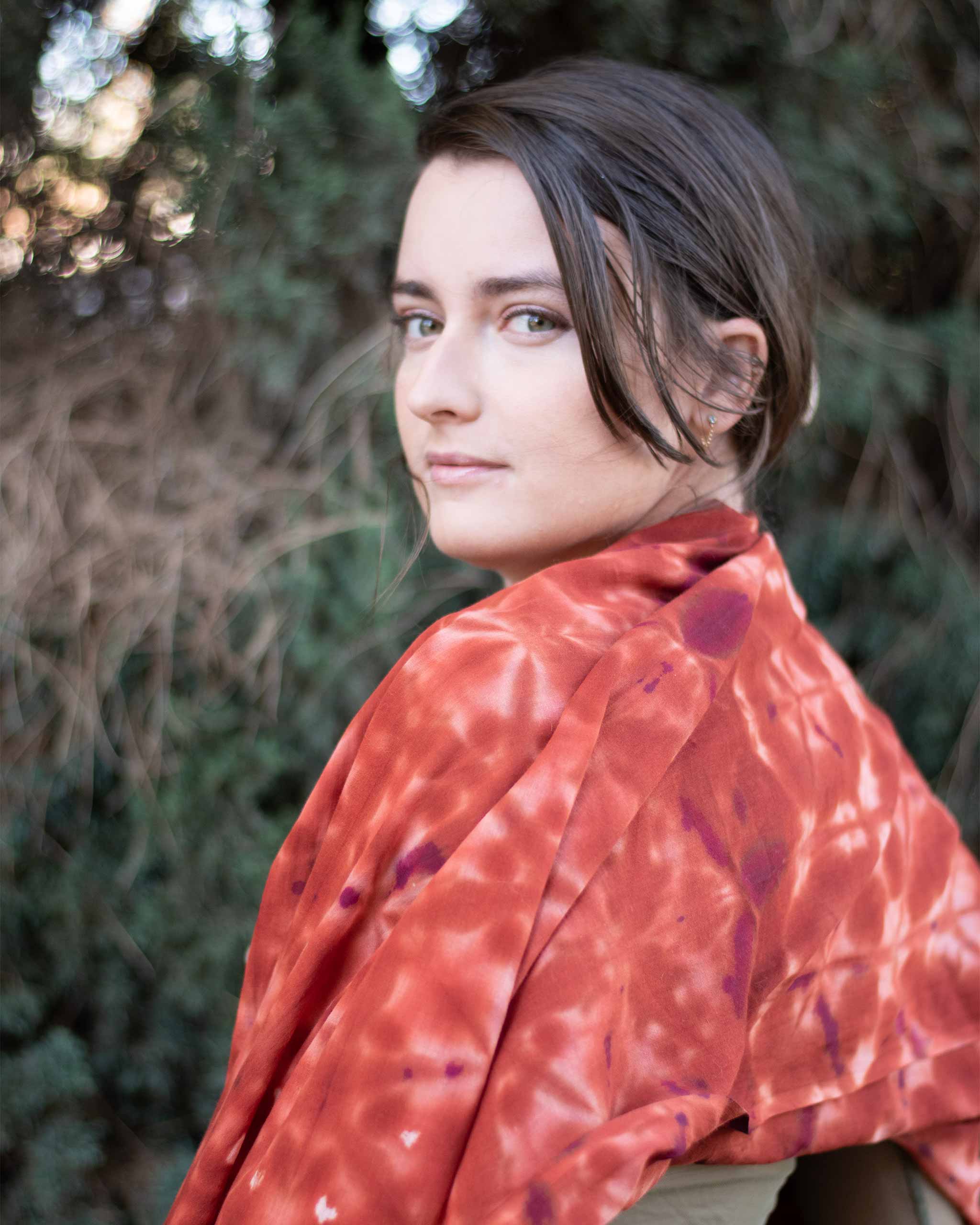 Terracotta Metamorphosis Organic Cotton Shawl – Woof Dyes