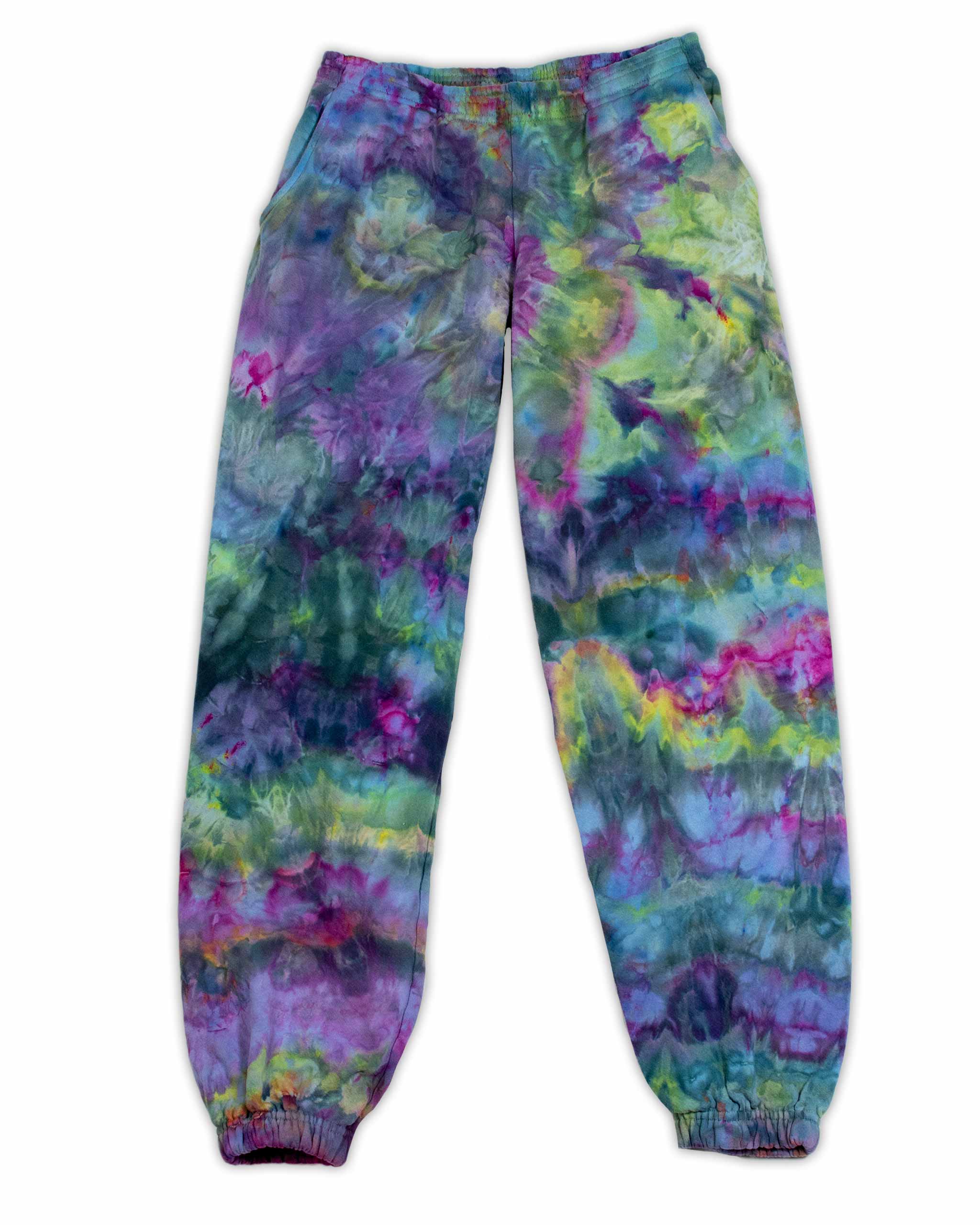 Dark Rainbow Geode Heavy Fleece Sweatpants Small Woof Dyes LLC